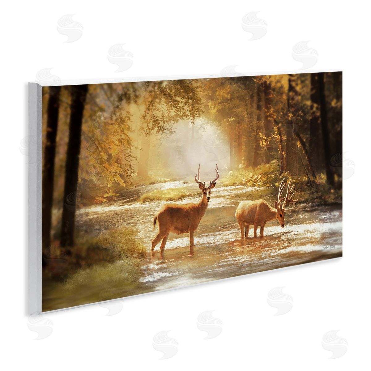 Deer in Sunlit Grove Wood Plaque Wall Art, Home Decor by Amber Sterling