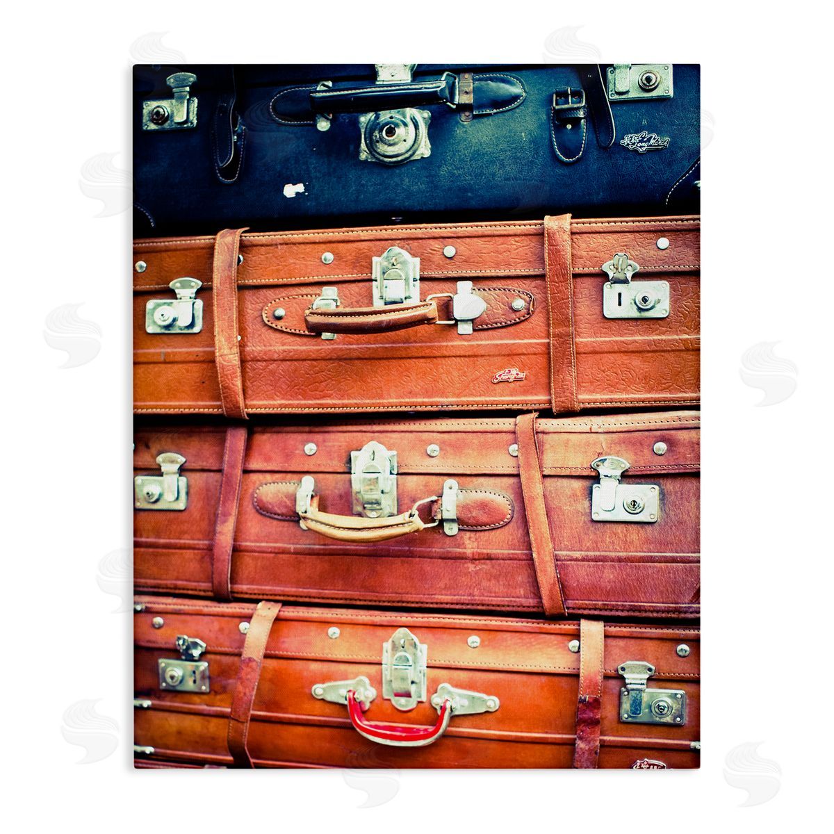 Varied Stacked Suitcases Canvas Wall Art, Home Decor by Susan Bryant
