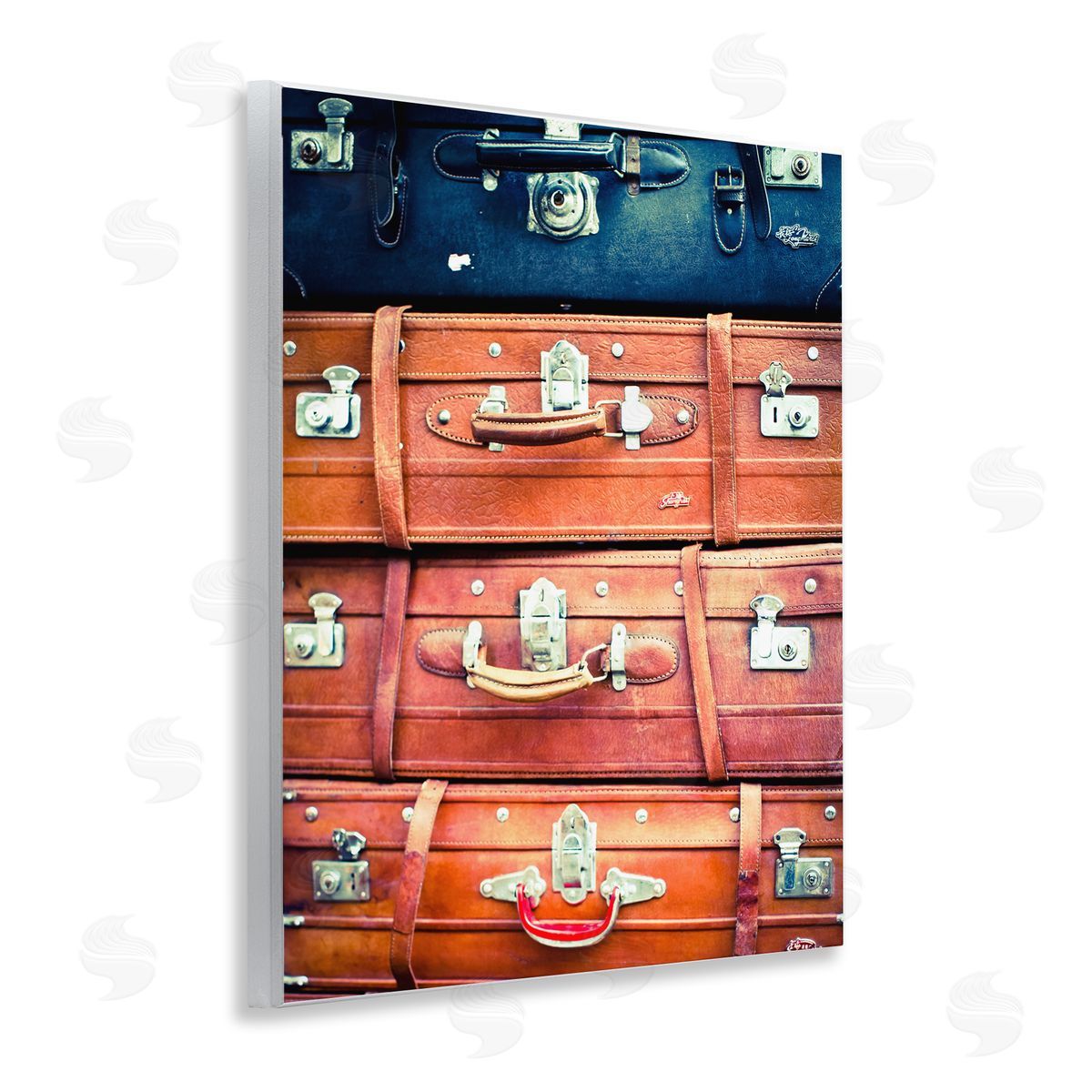 Varied Stacked Suitcases Wood Plaque Wall Art, Home Decor by Susan Bryant