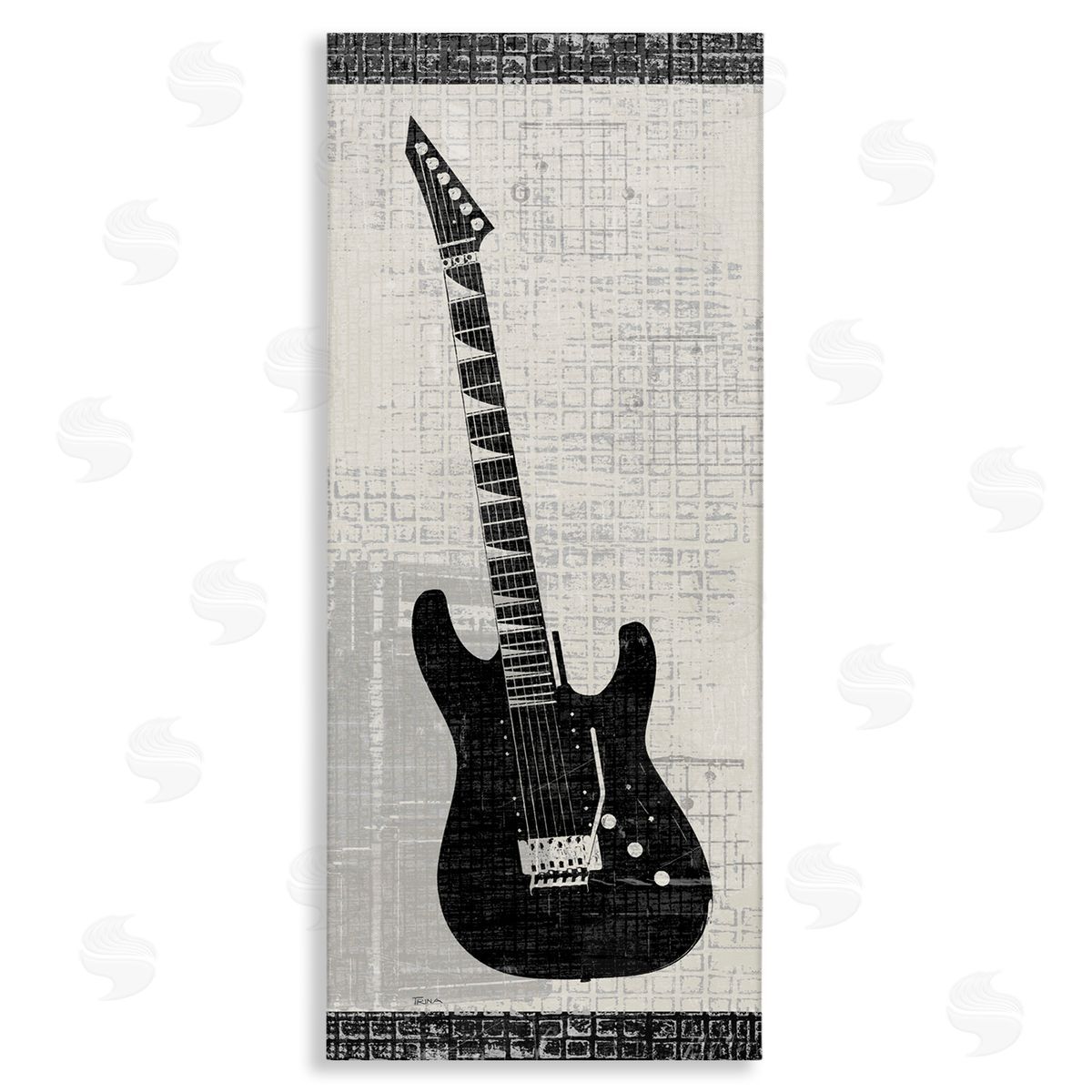Patterned Electric Guitar Canvas Wall Art, Home Decor by Katrina Craven