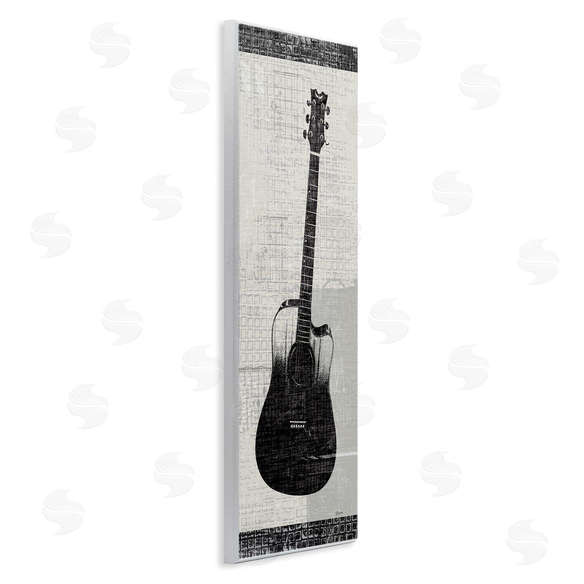 Patterned Acoustic Guitar Wood Plaque Wall Art, Home Decor by Katrina Craven