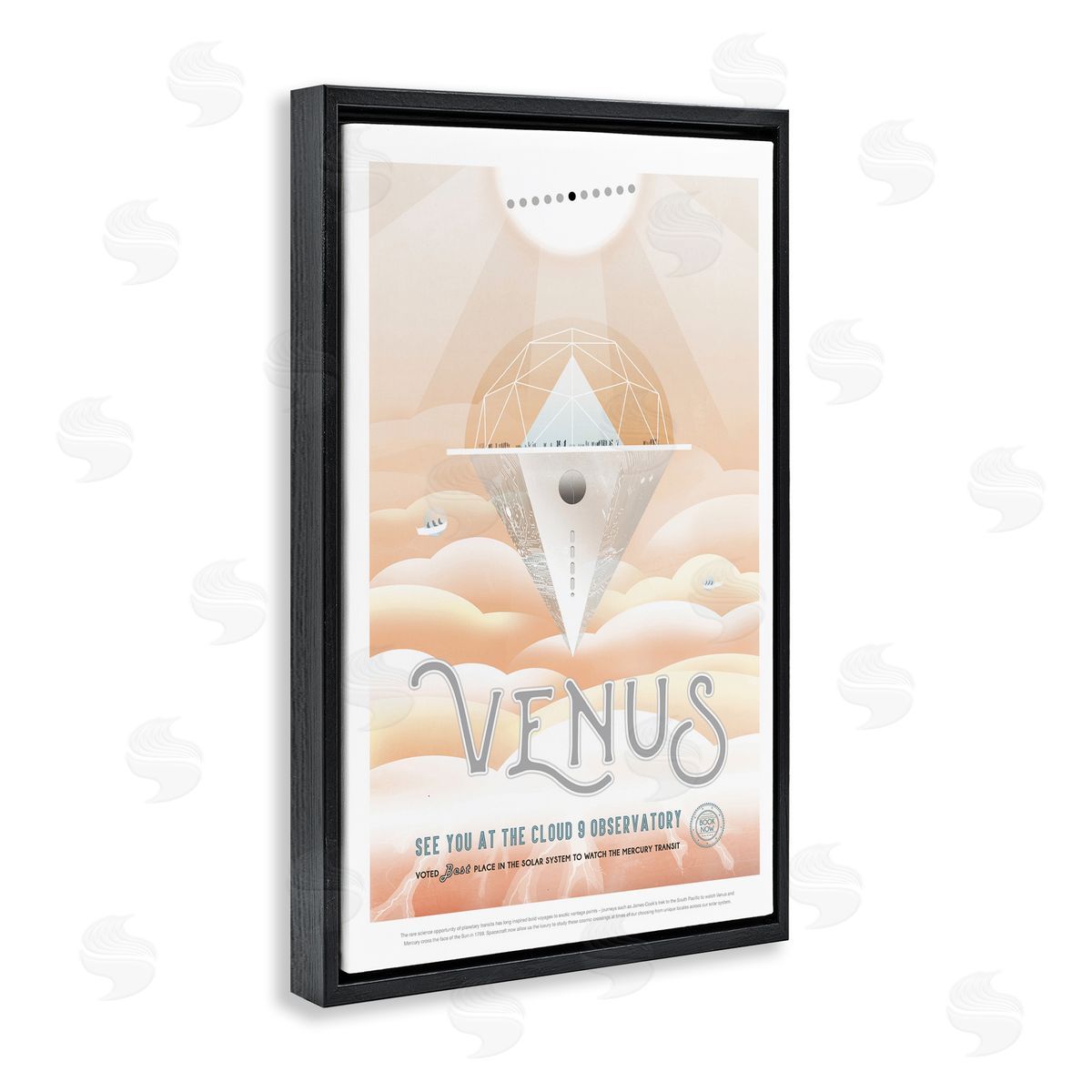 Venus Space Exploration Black Floating Frame Canvas Wall Art, Home Decor by Jet Propulsion Labs