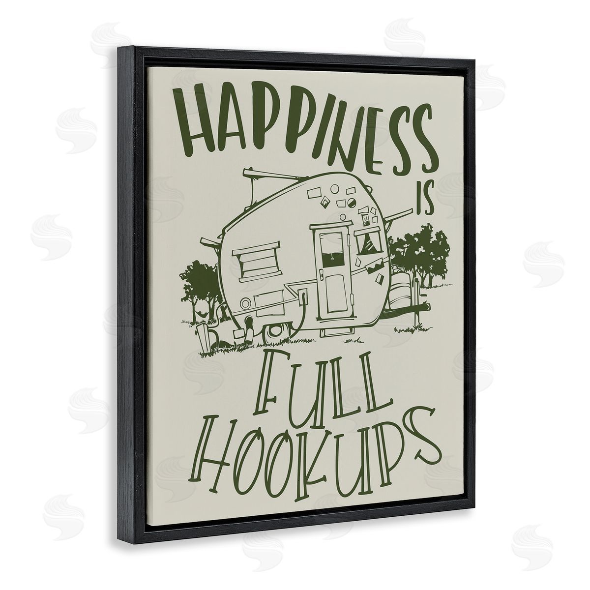 Full Hookups Camping Black Floating Frame Canvas Wall Art, Home Decor by Steve Vanderbosch