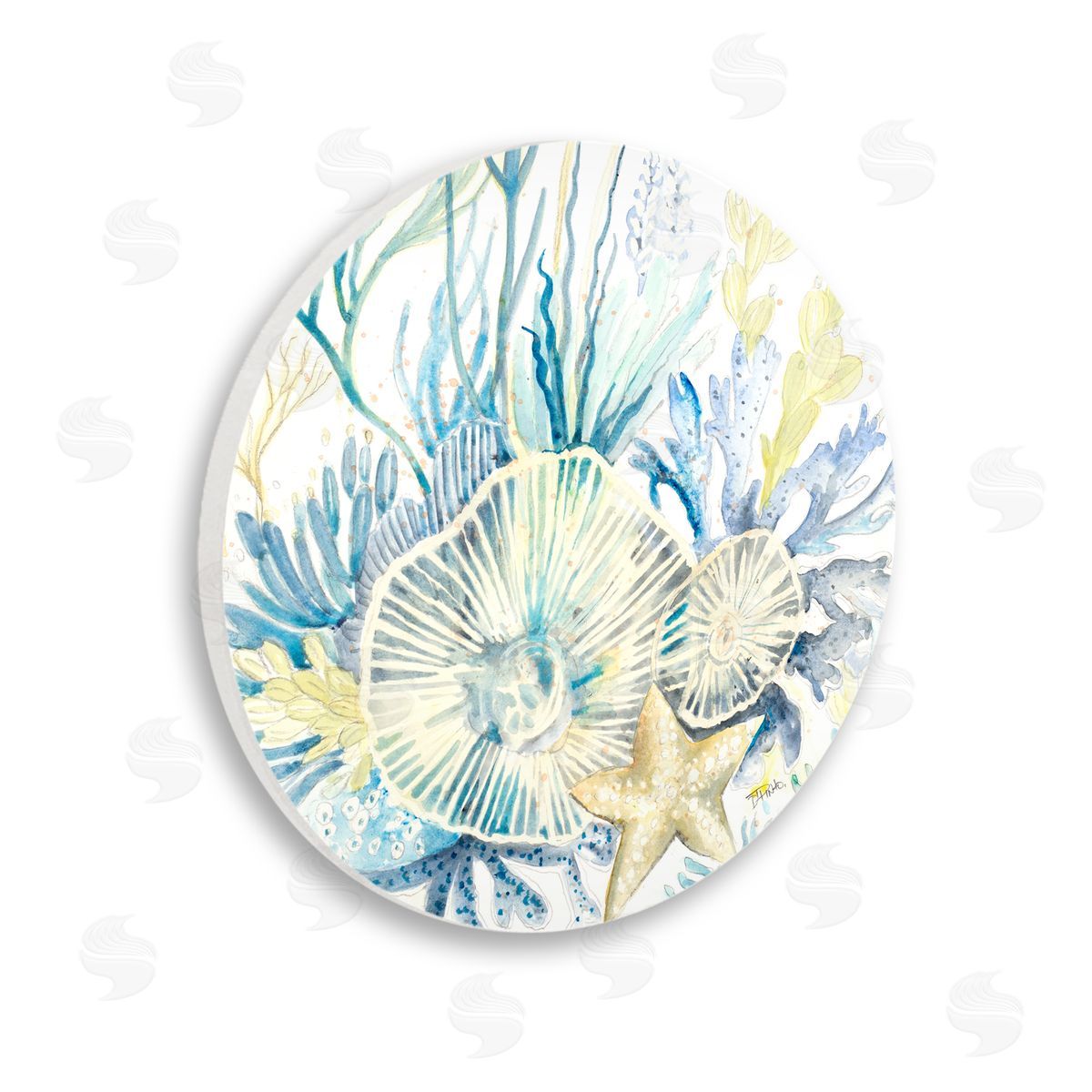 Patricia Pinto Underwater Sea Shells Wooden Wall Plaque Art Print