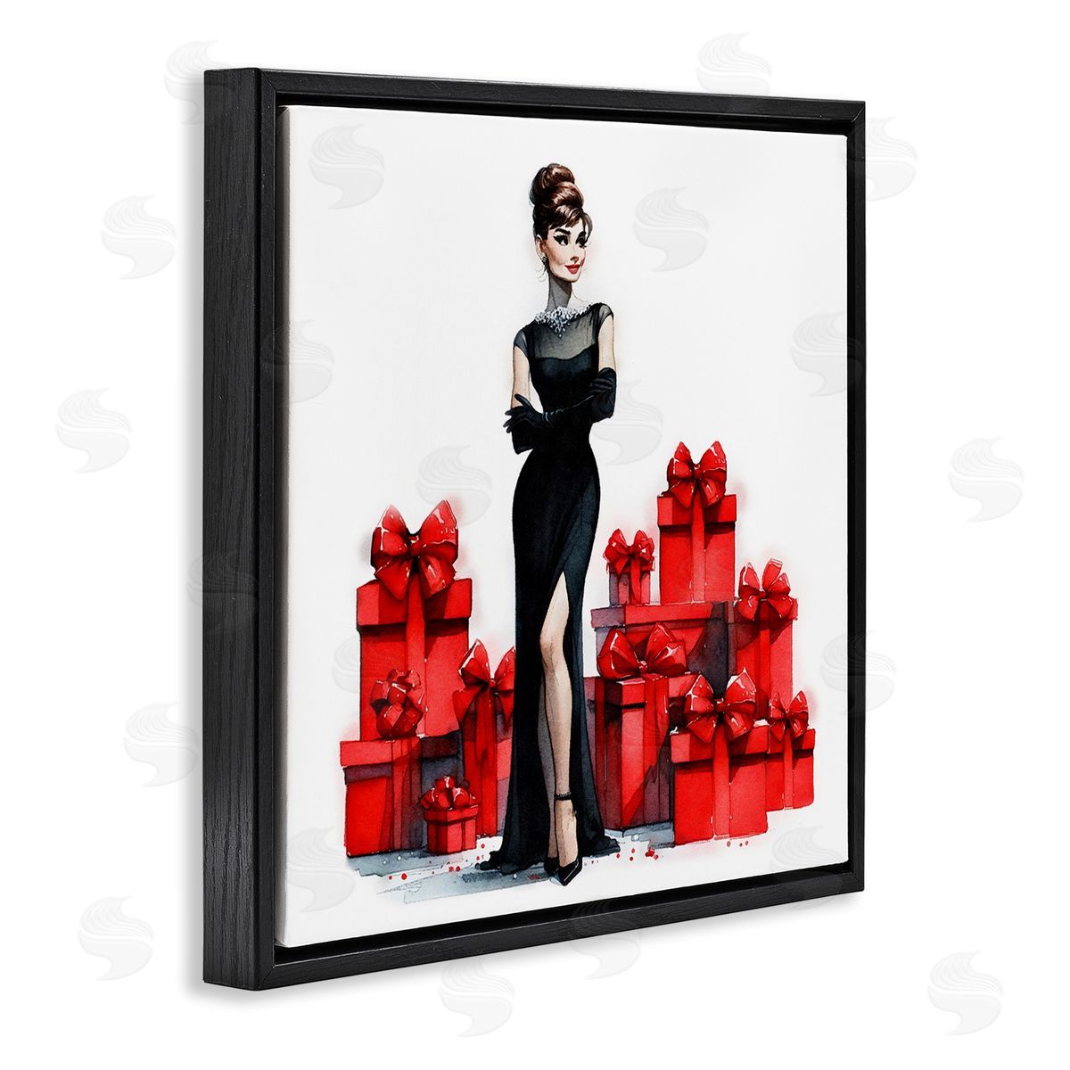 Elegant Woman & Gifts Black Floating Frame Canvas Wall Art, Home Decor by Amanda Greenwood