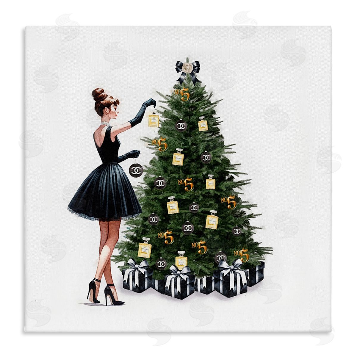 Trendy Christmas Tree Canvas Wall Art, Home Decor by Amanda Greenwood