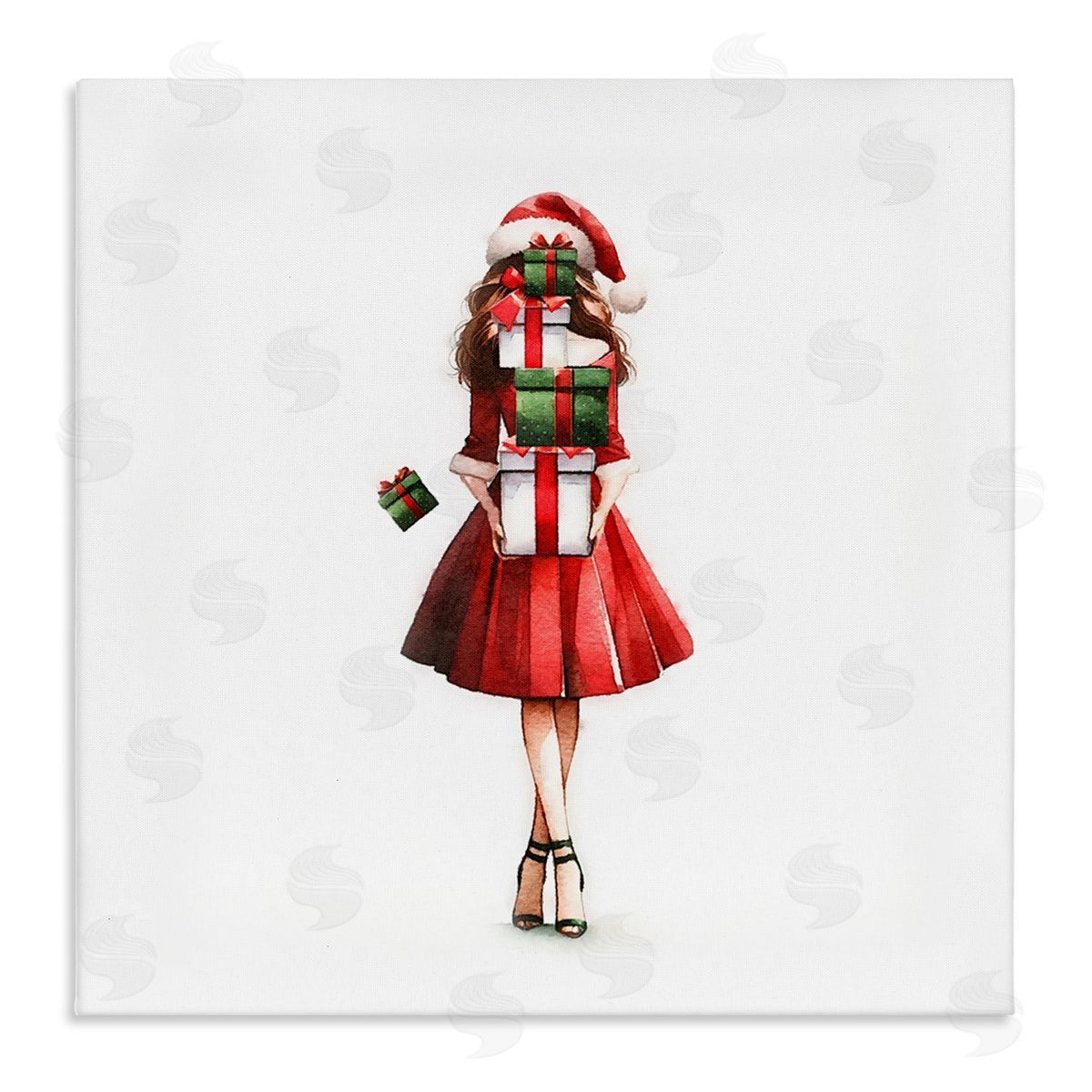 Carrying Christmas Fun Canvas Wall Art, Home Decor by Amanda Greenwood