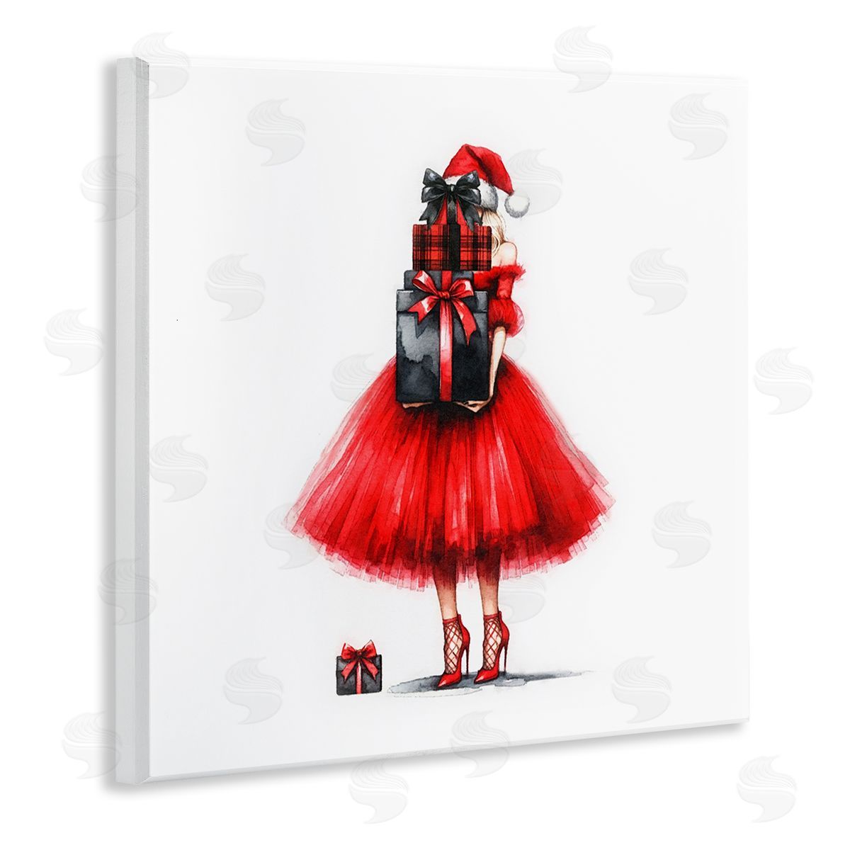 Chic Christmas Gal Wood Plaque Wall Art, Home Decor by Amanda Greenwood