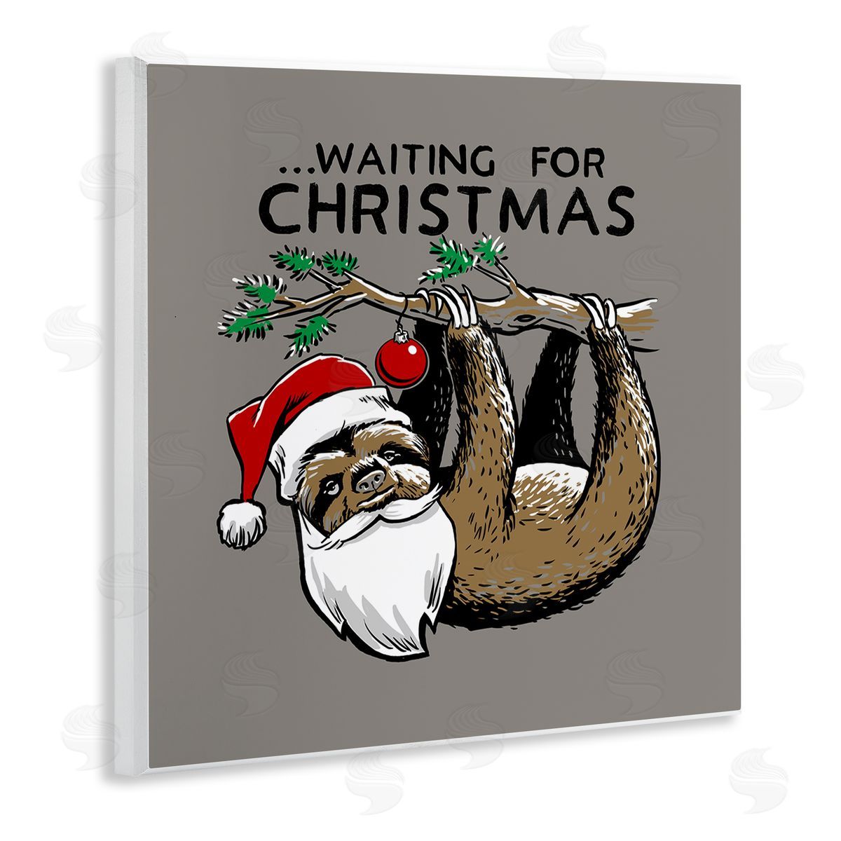 Santa Christmas Sloth Wood Plaque Wall Art, Home Decor by Jedco Brands, Inc.