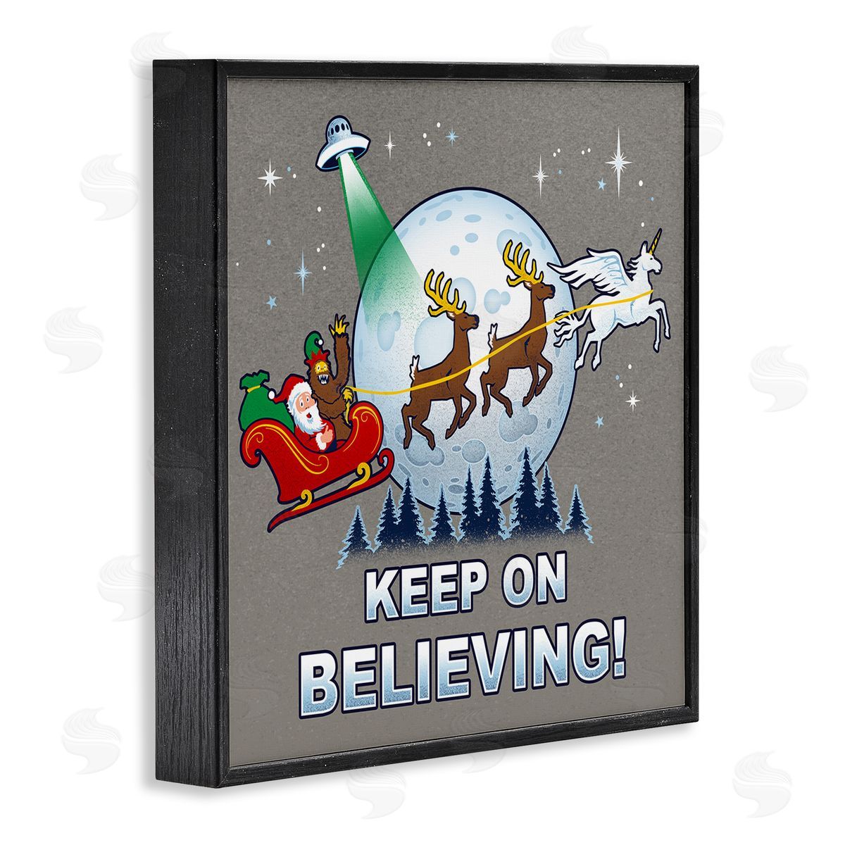 Keep on Believing Holiday Black Frame Print Wall Art, Home Decor by Jedco Brands, Inc.
