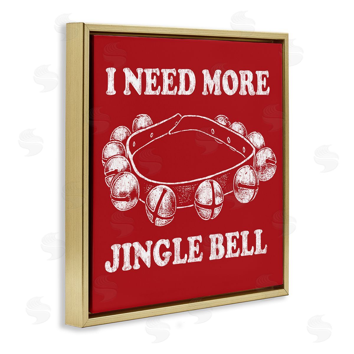 Need More Jingle Bell Gold Floating Frame Canvas Wall Art, Home Decor by Jedco Brands, Inc.