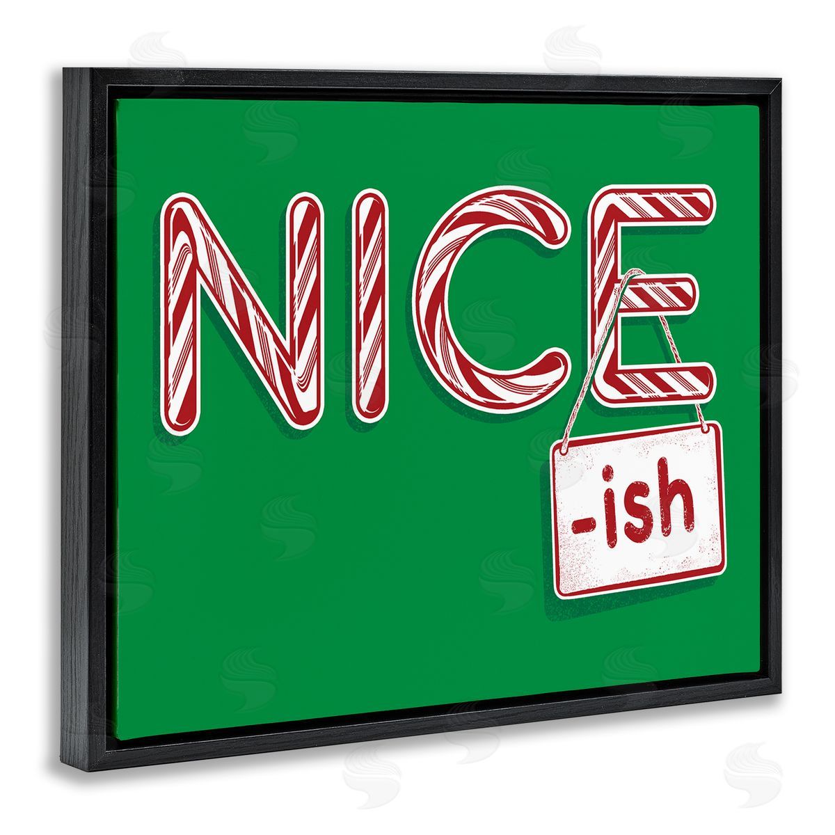 Nice-Ish Holiday Humor Black Floating Frame Canvas Wall Art, Home Decor by Jedco Brands, Inc.