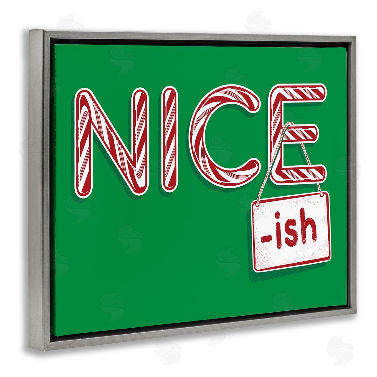 Nice-Ish Holiday Humor Grey Floating Frame Canvas Wall Art, Home Decor by Jedco Brands, Inc.