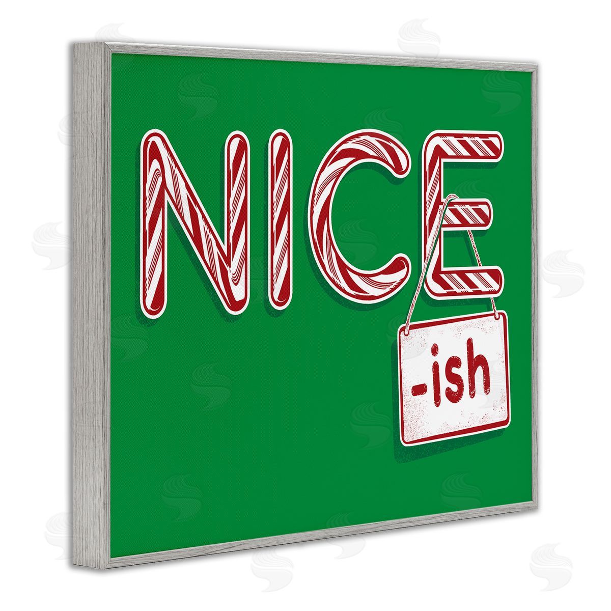 Nice-Ish Holiday Humor Grey Frame Print Wall Art, Home Decor by Jedco Brands, Inc.