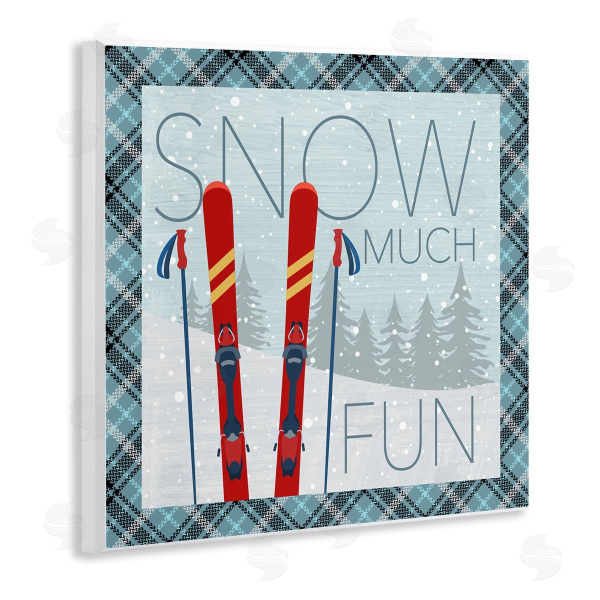 Snow Much Fun with Plaid Wood Plaque Wall Art, Home Decor by PDR, LLC.