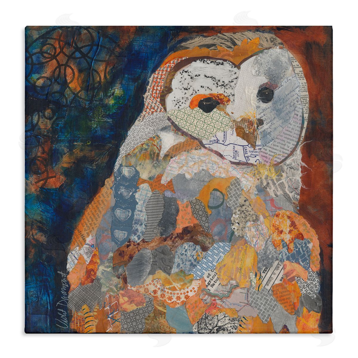 Violet Davenport | Collage Patterned Owl