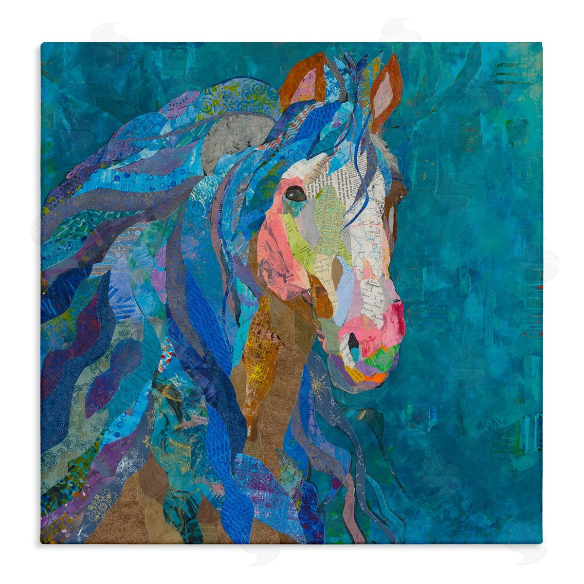 Violet Davenport | Blue Collaged Pegasus