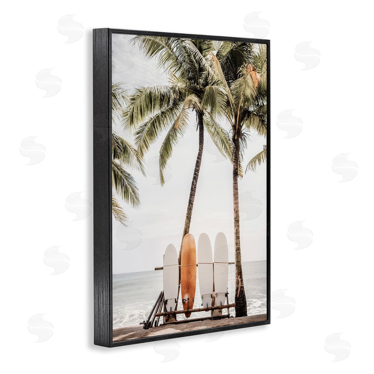 Hawaii Surfboards View Black Frame Print Wall Art, Home Decor by Sisi and Seb