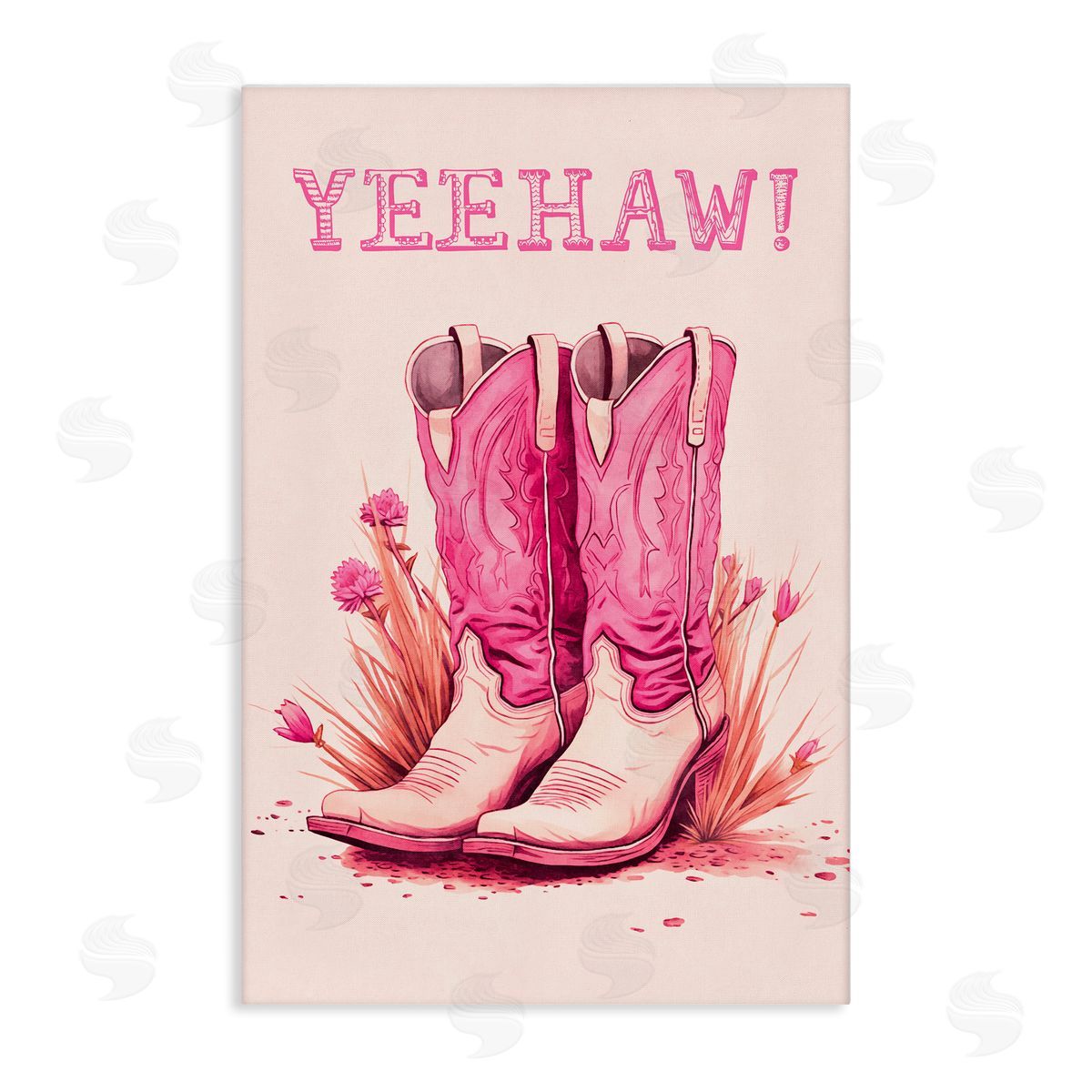 Yeehaw Pastel Boots Canvas Wall Art, Home Decor by Andrea Haase