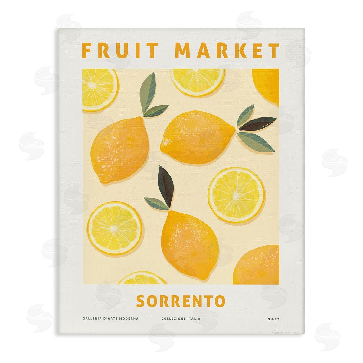 Fruit Market Lemons Canvas Wall Art, Home Decor by Reinders