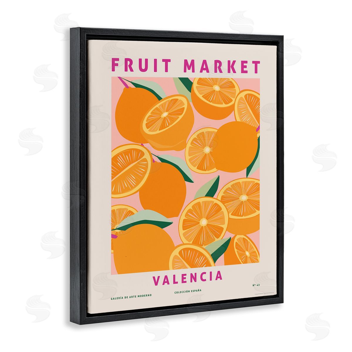 Fruit Market Oranges Black Floating Frame Canvas Wall Art, Home Decor by Reinders
