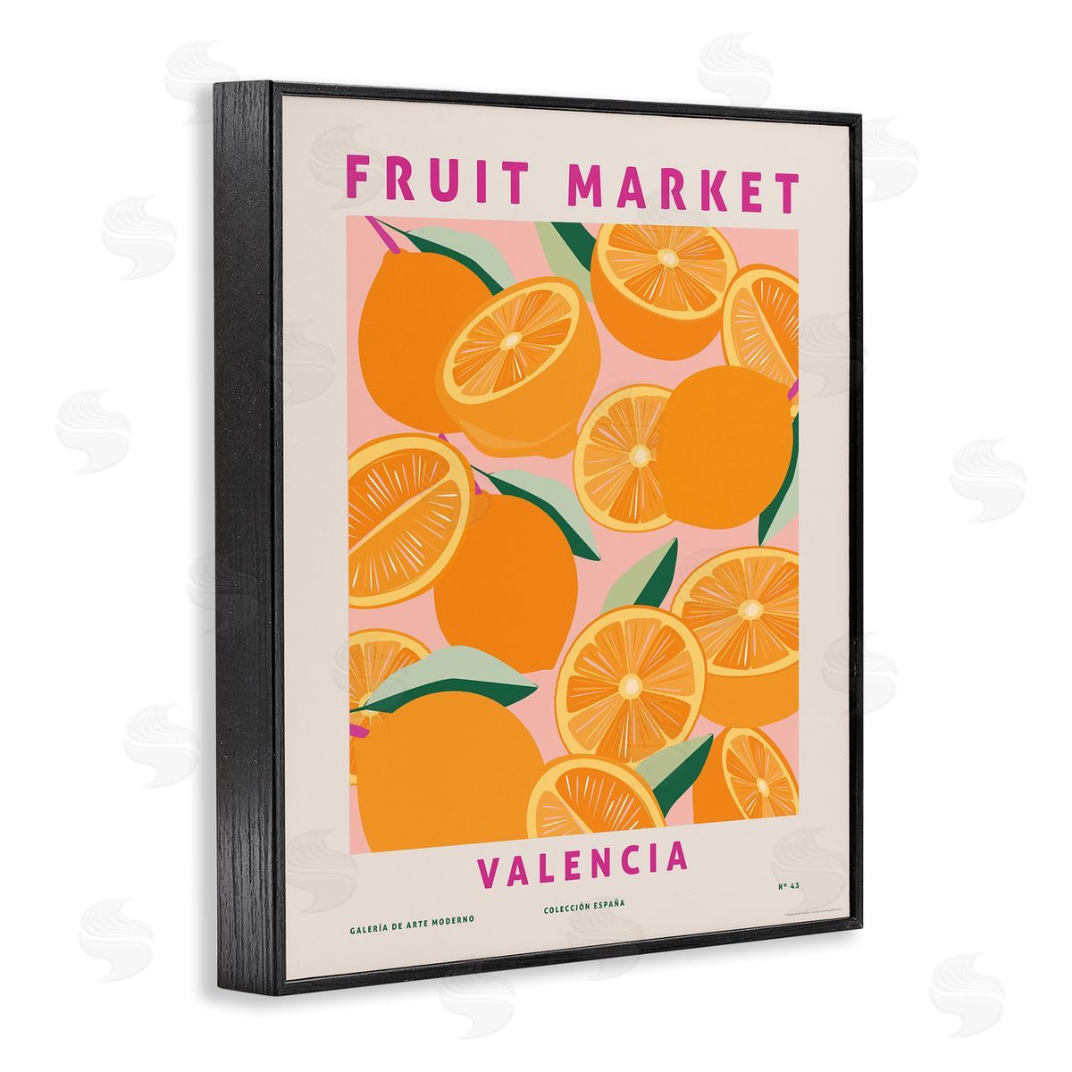 Fruit Market Oranges Black Frame Print Wall Art, Home Decor by Reinders