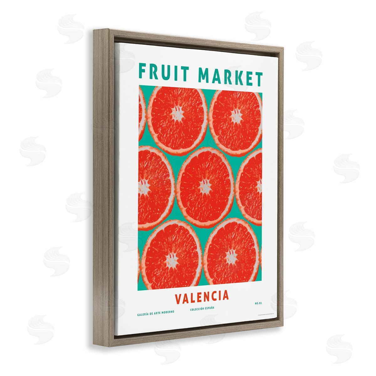 Fruit Market Grapefruit Brown Floating Frame Canvas Wall Art, Home Decor by Reinders