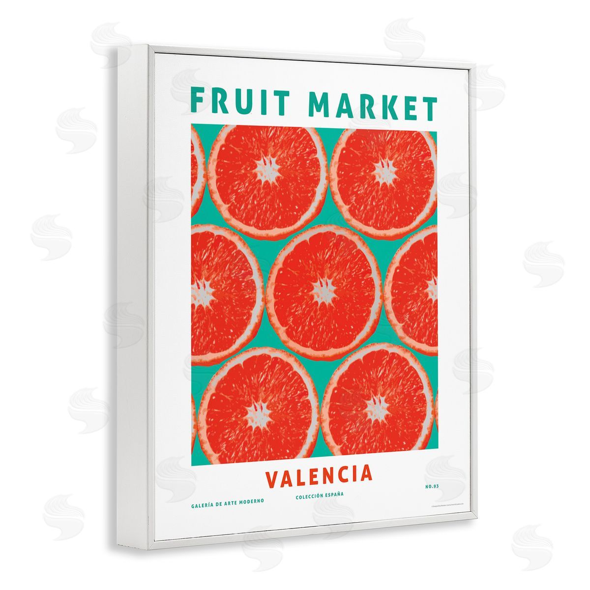 Fruit Market Grapefruit White Frame Print Wall Art, Home Decor by Reinders