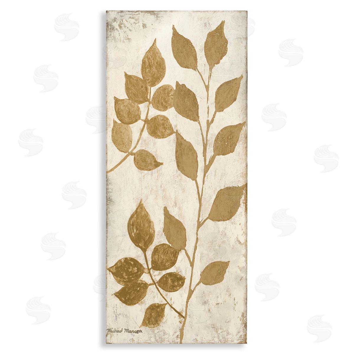 Natural Leaves Overlap Canvas Wall Art, Home Decor by Michael Marcon