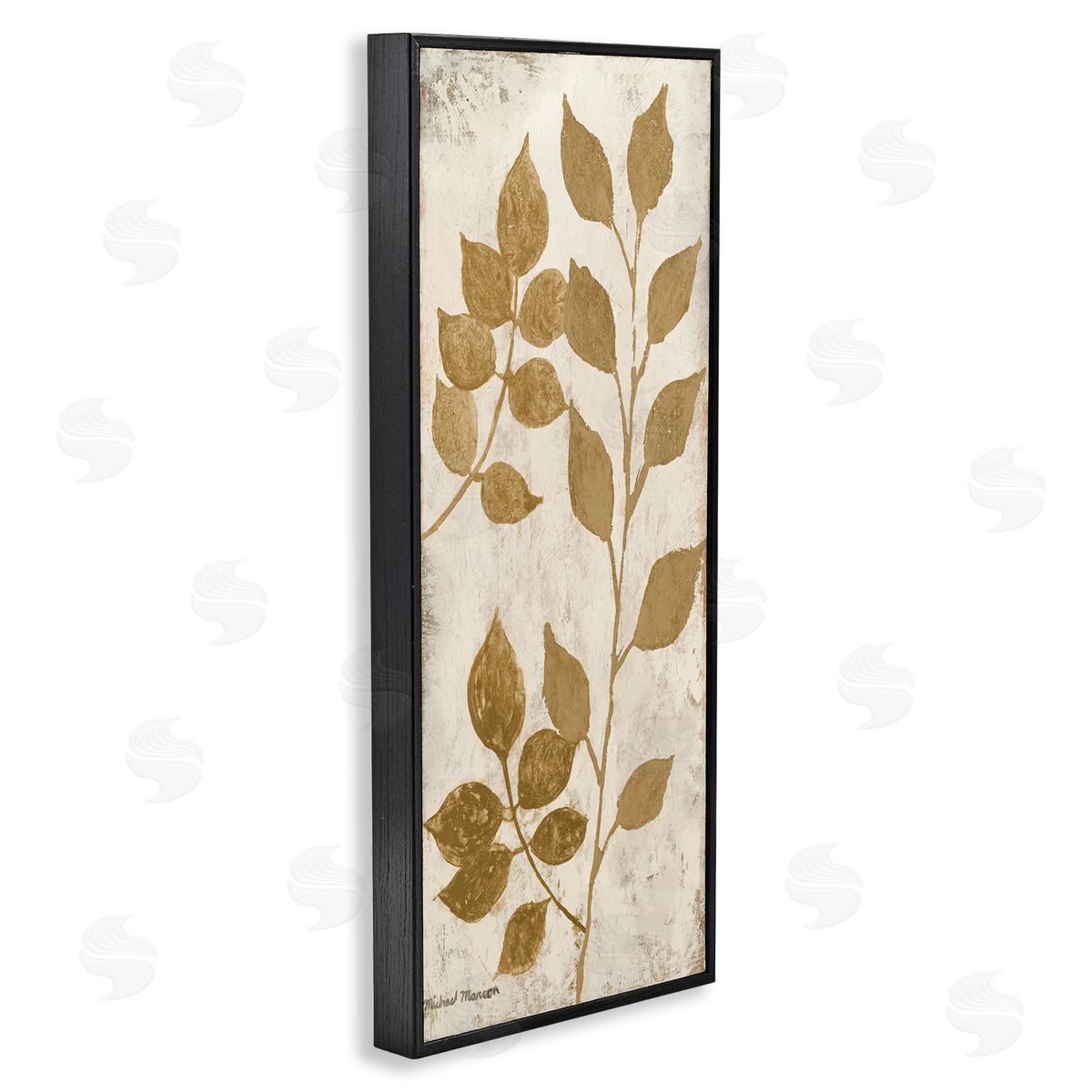 Natural Leaves Overlap Black Frame Print Wall Art, Home Decor by Michael Marcon