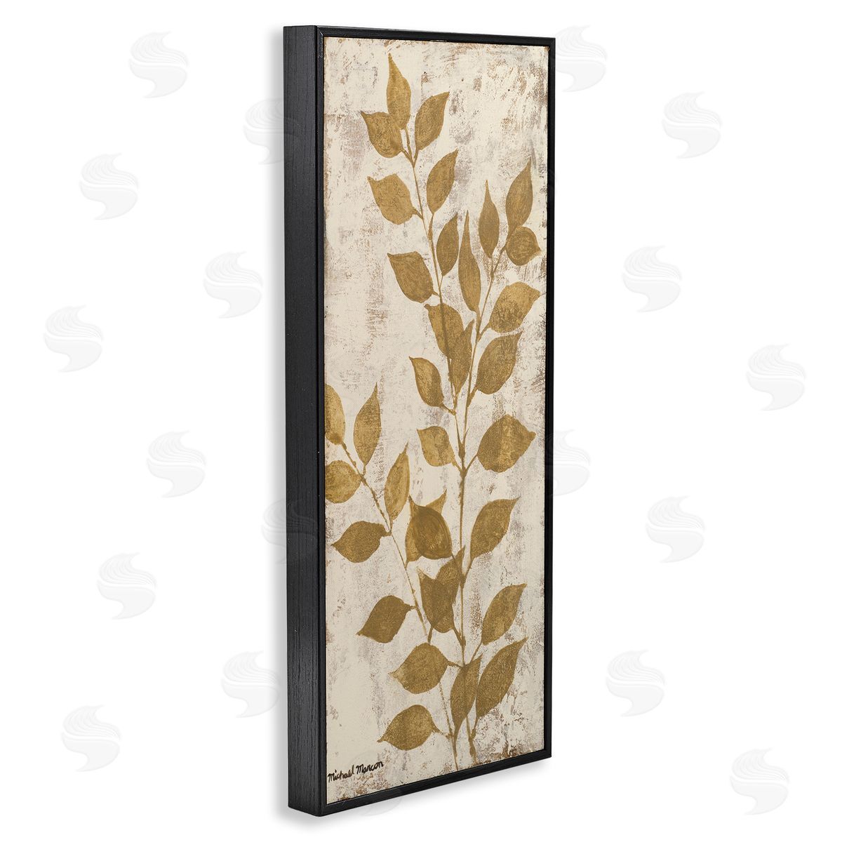 Natural Leaves Impression Black Frame Print Wall Art, Home Decor by Michael Marcon