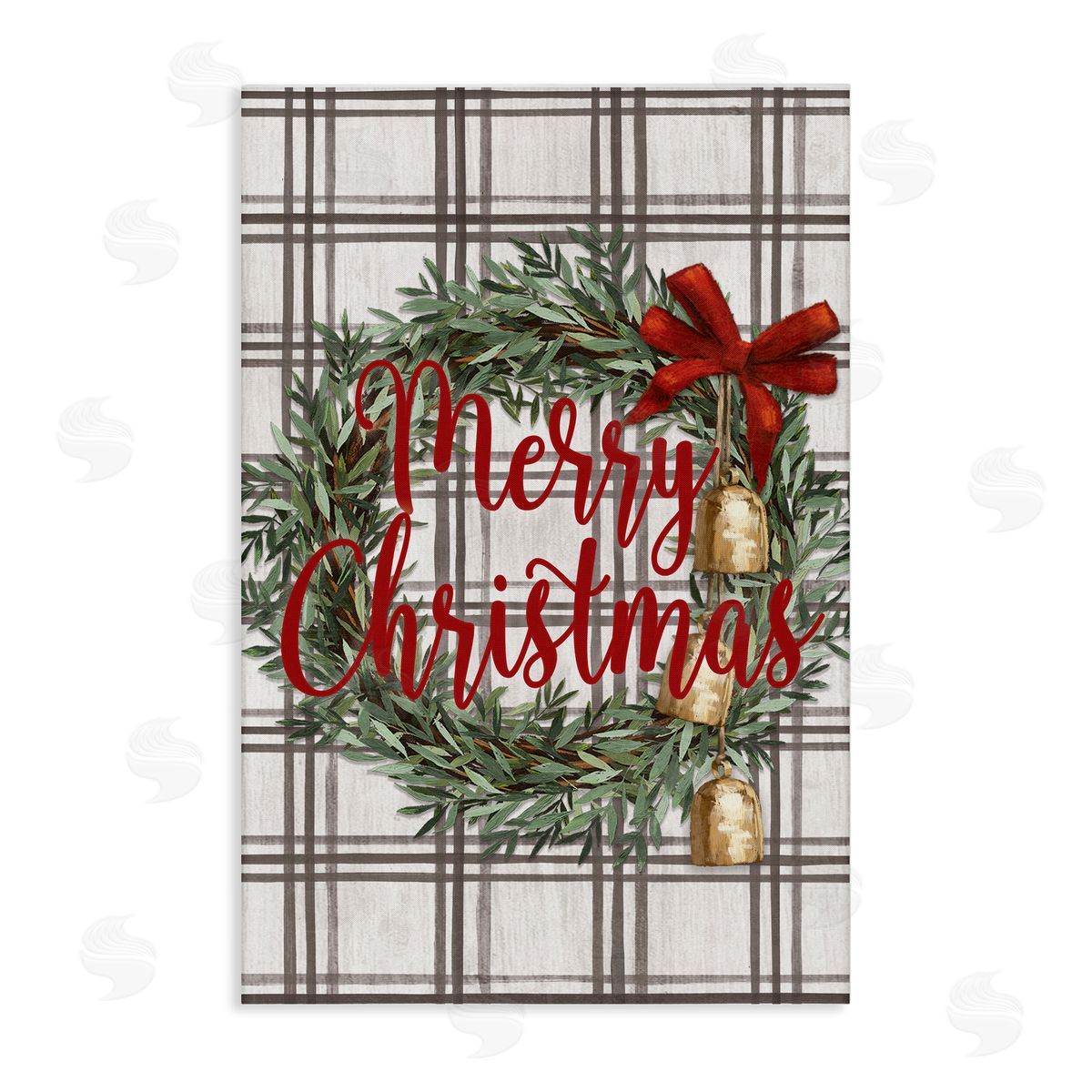 Plaid Christmas Wreath Canvas Wall Art, Home Decor by Dogwood Portfolio