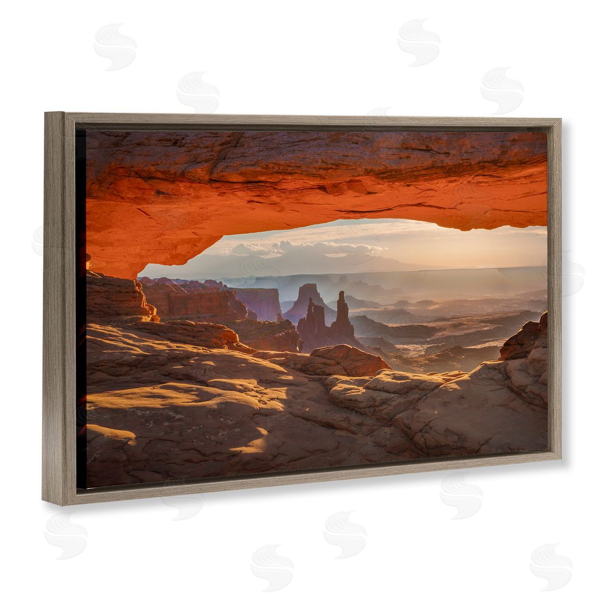Under Canyon Rocks View Brown Floating Frame Canvas Wall Art, Home Decor by Marty Hulsebos