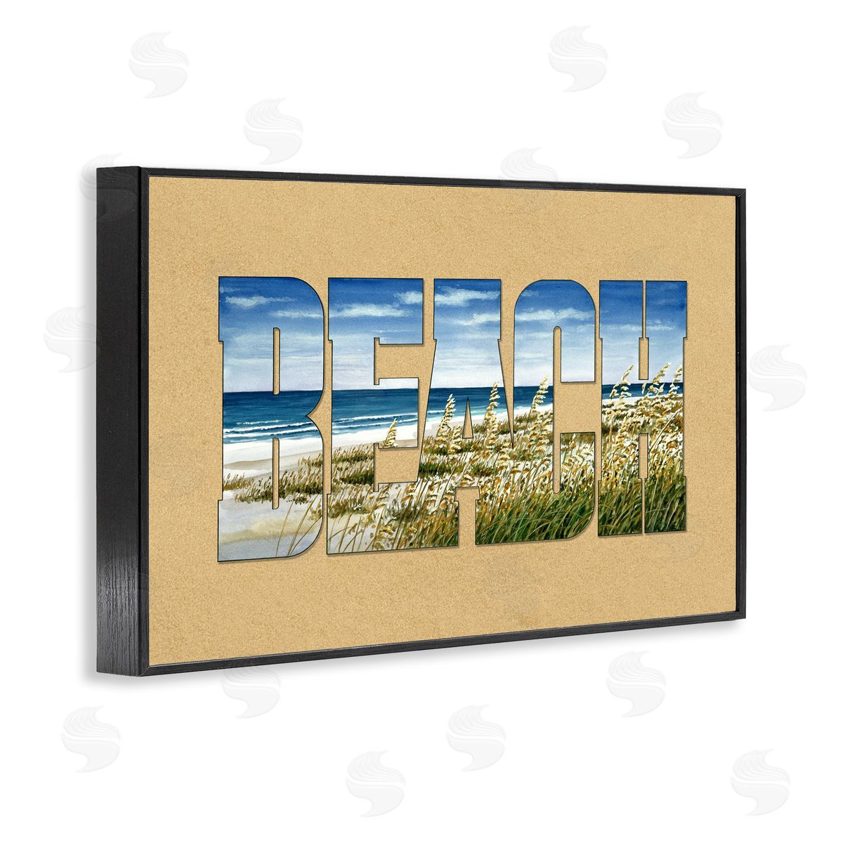 Grassy Beach Typography Black Frame Print Wall Art, Home Decor by Art Brands Holdings, LLC