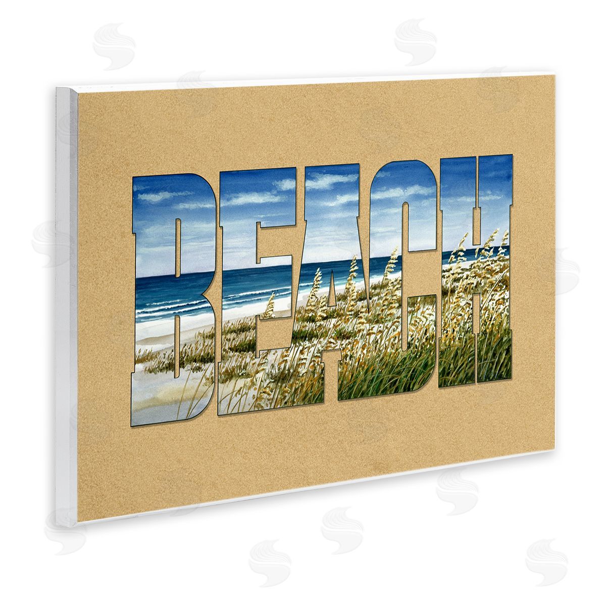 Grassy Beach Typography Wood Plaque Wall Art, Home Decor by Art Brands Holdings, LLC