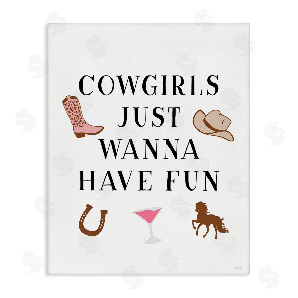 Cowgirls Wanna Have Fun Canvas Wall Art, Home Decor by Natalie Carpentieri