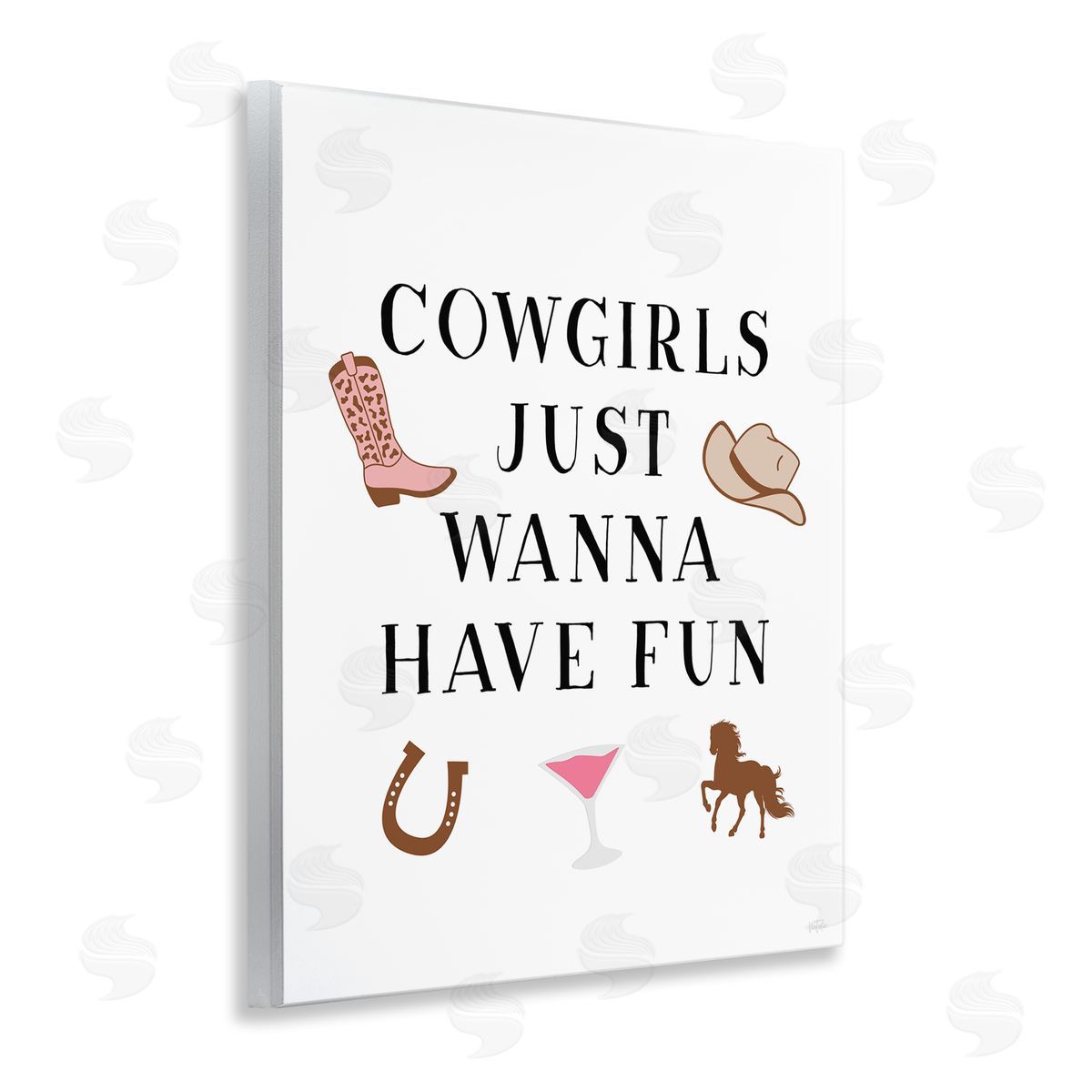 Cowgirls Wanna Have Fun Wood Plaque Wall Art, Home Decor by Natalie Carpentieri