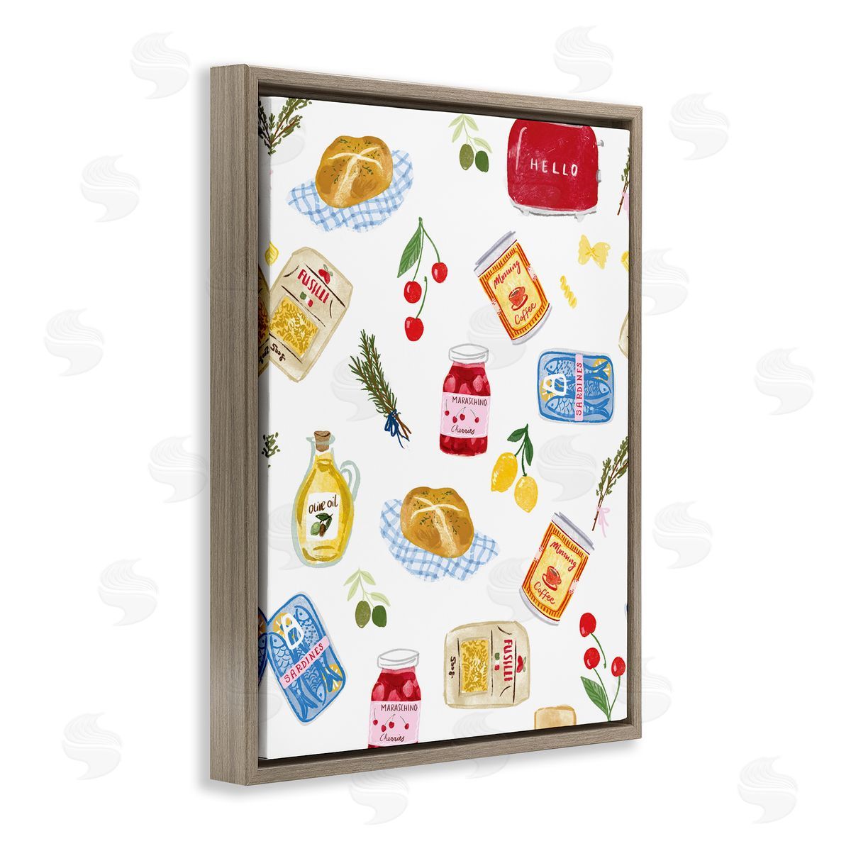 Delicate Kitchen Delights Brown Floating Frame Canvas Wall Art, Home Decor by Ilis Avilés