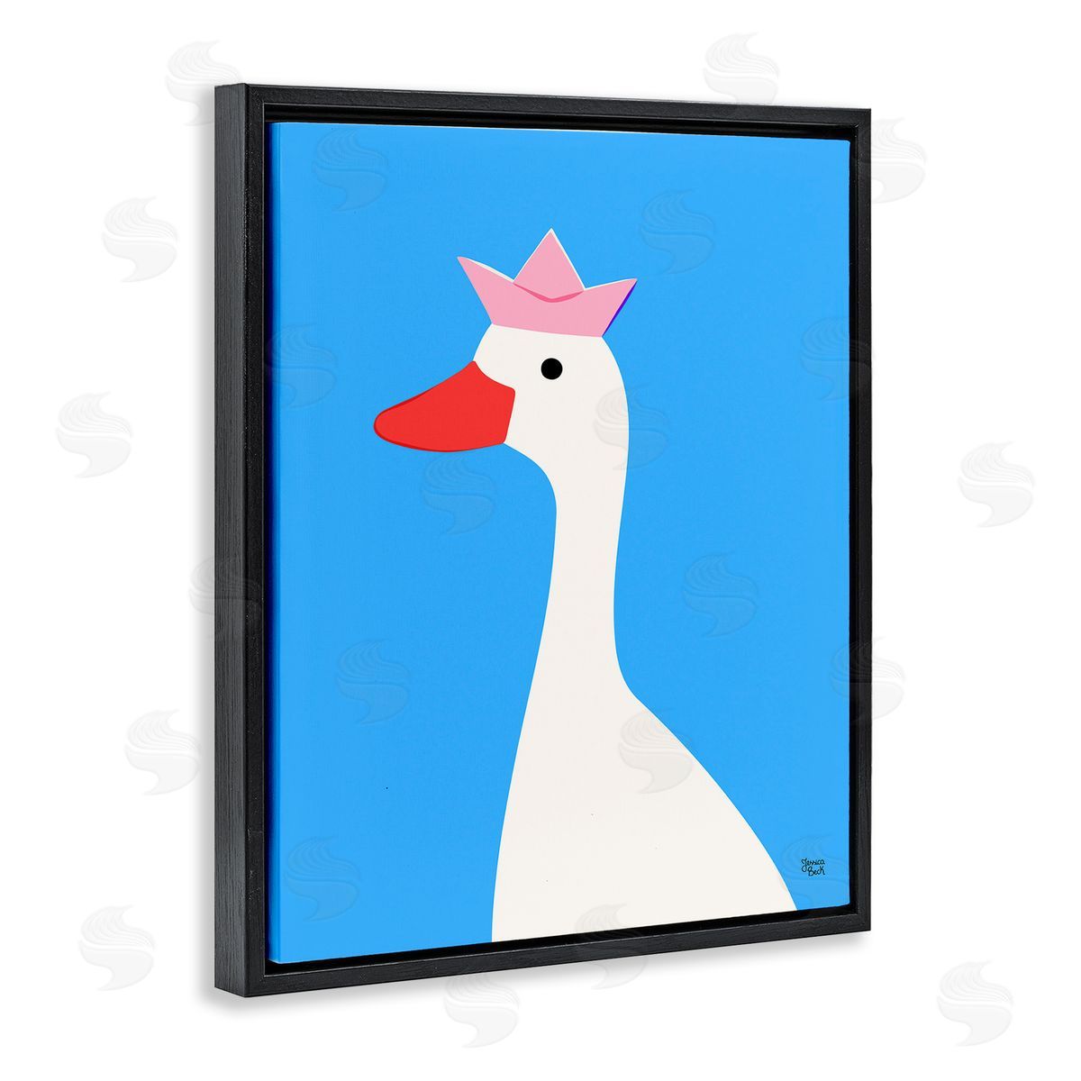 Jessica Beck | Crowned Goose on Blue