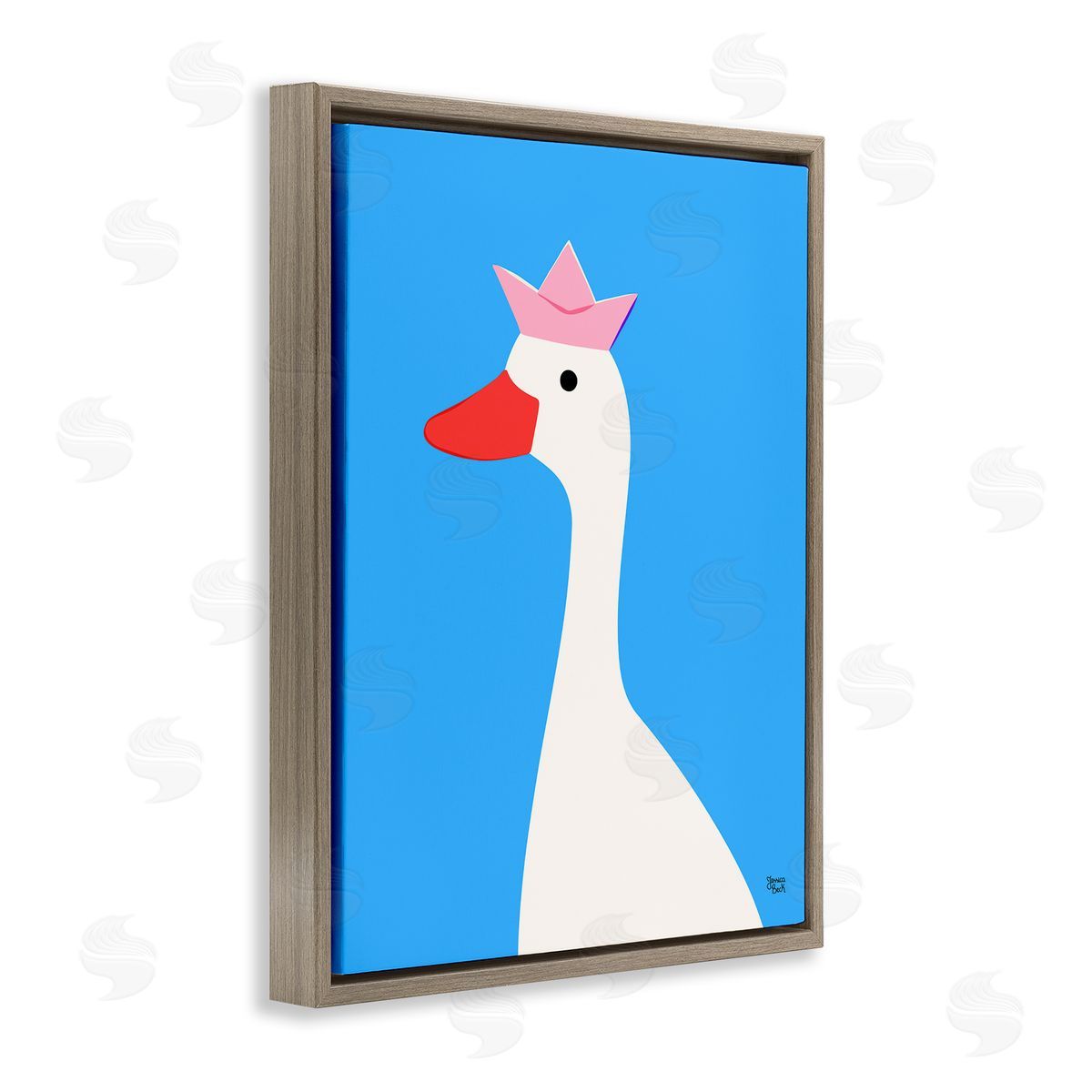 Jessica Beck | Crowned Goose on Blue