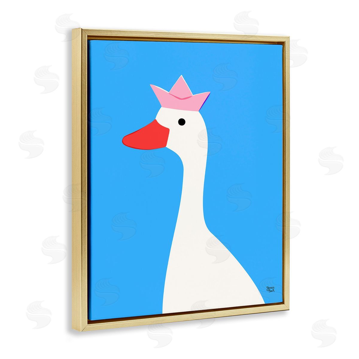Jessica Beck | Crowned Goose on Blue