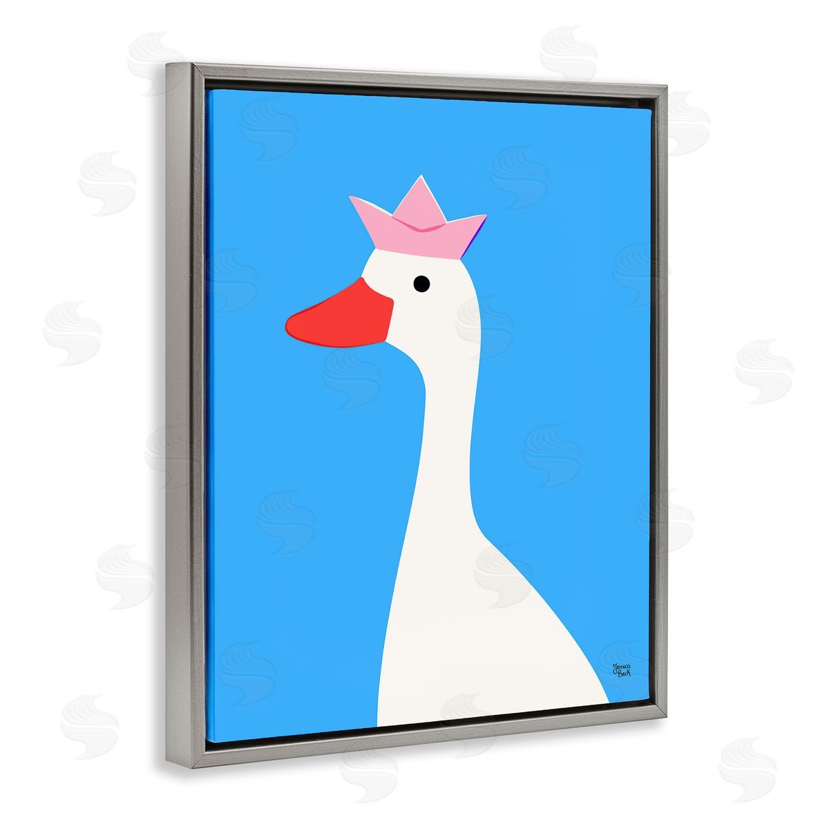 Jessica Beck | Crowned Goose on Blue