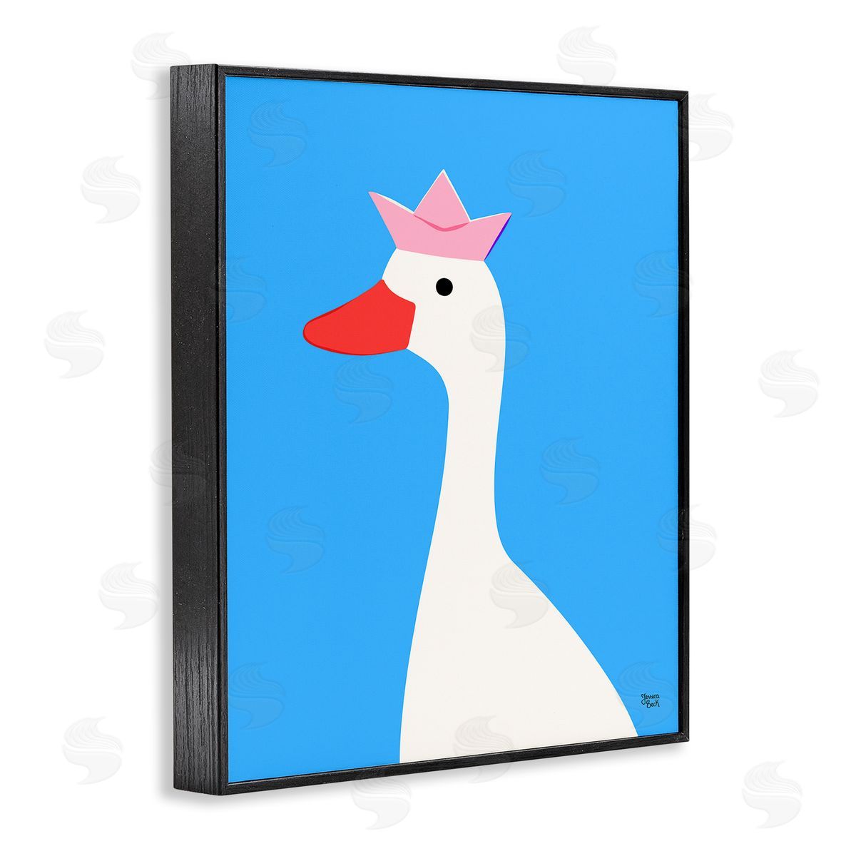 Jessica Beck | Crowned Goose on Blue