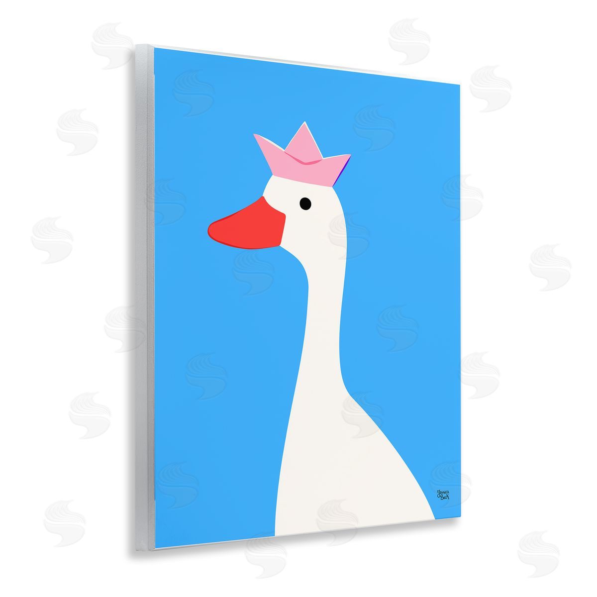 Jessica Beck | Crowned Goose on Blue