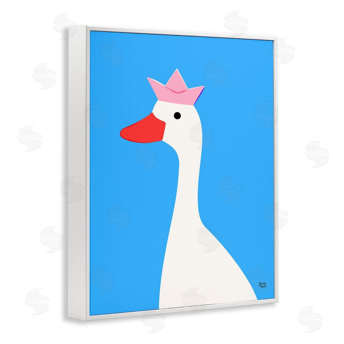 Jessica Beck | Crowned Goose on Blue