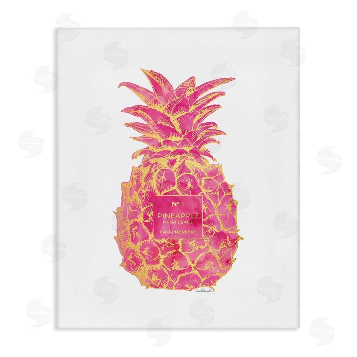 Glam & Pink Pineapple Canvas Wall Art, Home Decor by Amanda Greenwood