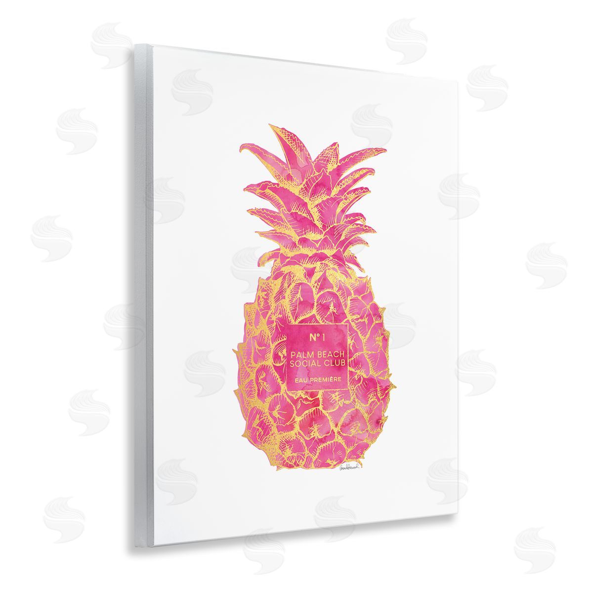 Glam Ornate Pineapple Wood Plaque Wall Art, Home Decor by Amanda Greenwood