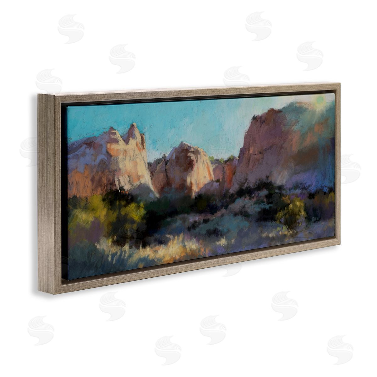Desert Cliffs Valley Brown Floating Frame Canvas Wall Art, Home Decor by Christine Debrosky