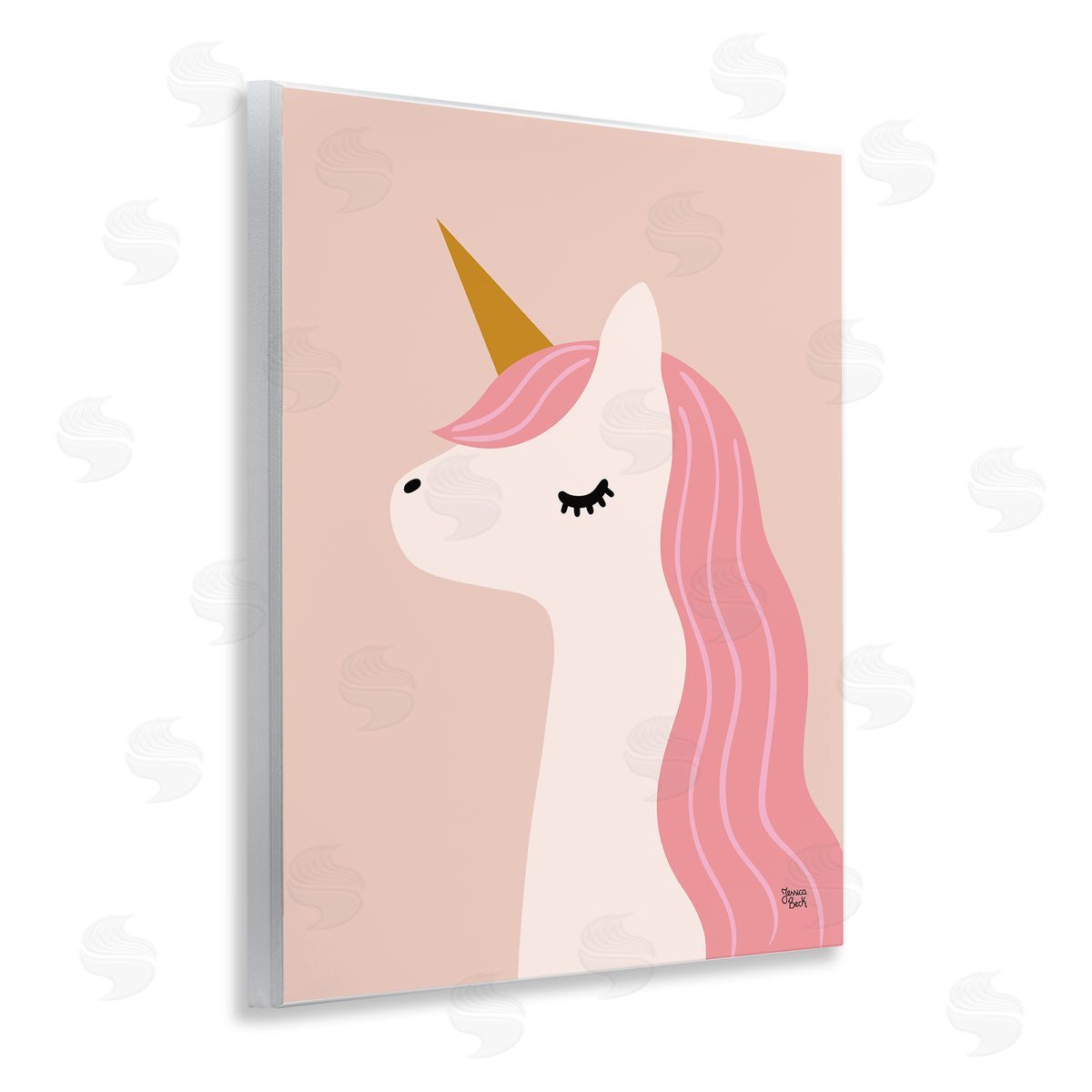 Peach Pastel Unicorn Wood Plaque Wall Art, Home Decor by Jessica Beck