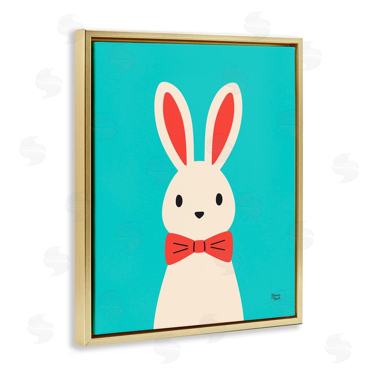 Jessica Beck | Rabbit & Bowtie on Turquoise